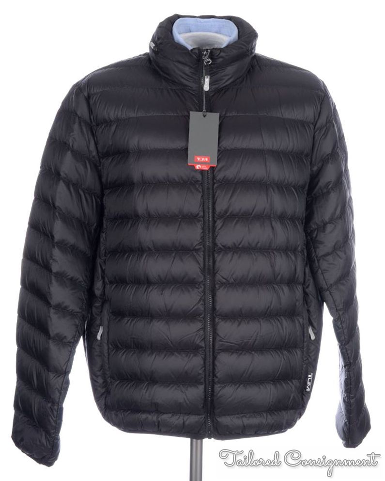NWT - TUMI Pax Packable Black Nylon QUILTED PUFFER F51001 Mens Jacket Coat - XL