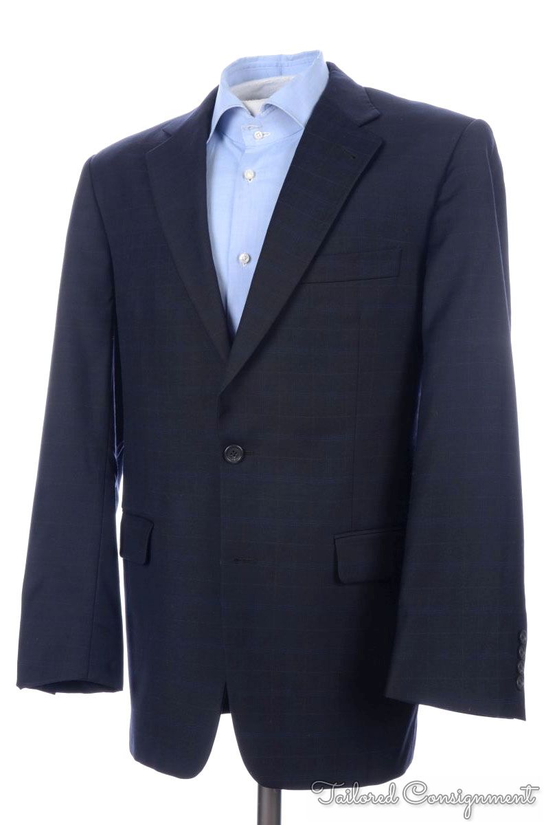 BURBERRY London Blue Plaid Check 100% Wool Mens Blazer Sport Coat ...
