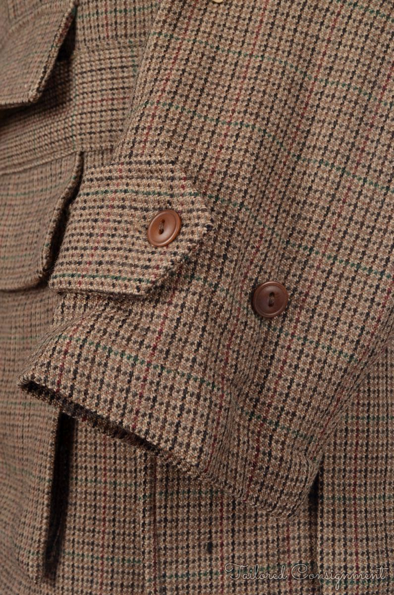 RALPH LAUREN Brown Tweed 100% Wool Norfolk Style Womens Jacket Coat ...