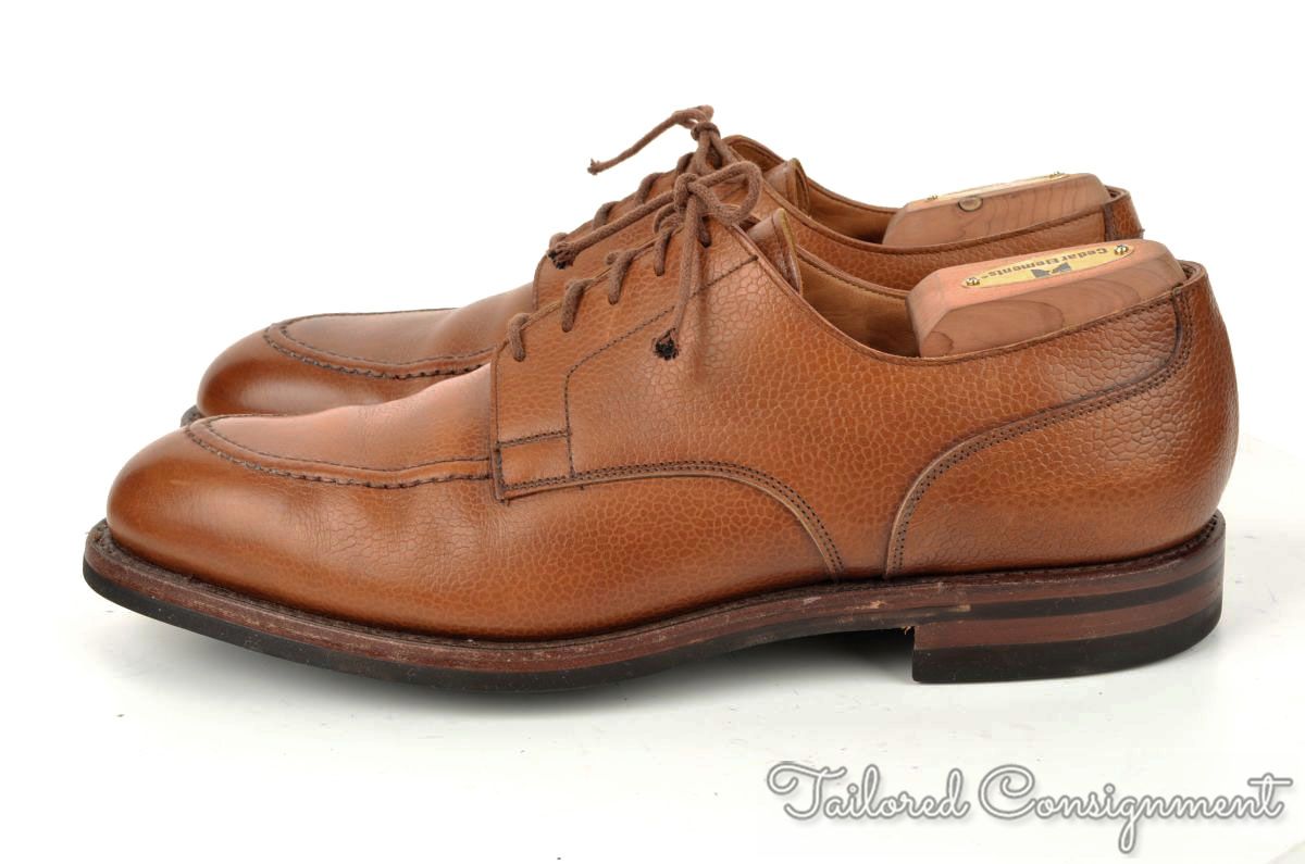 CROCKETT & JONES Onslow Brown Tan Leather Moc Toe Dress Shoes UK 9.5 E