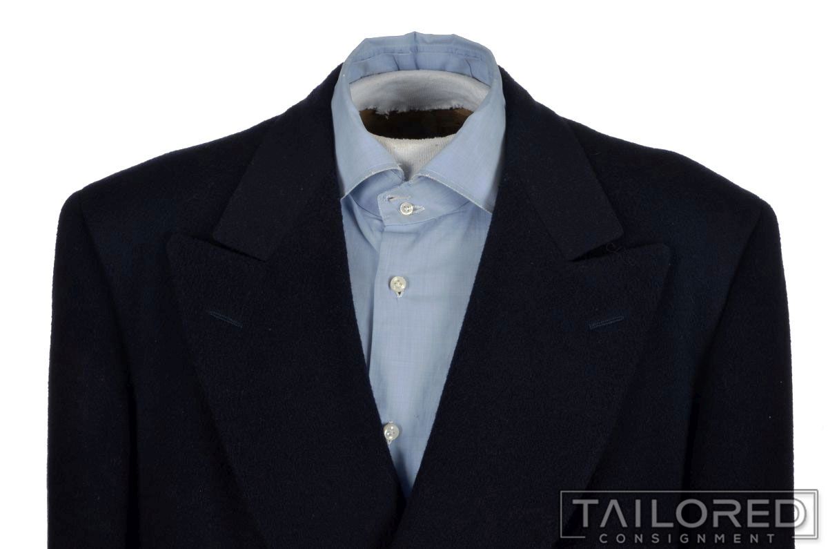 CANALI Solid Blue 100% Wool Mens Jacket Coat Overcoat - EU 48 C / US 38