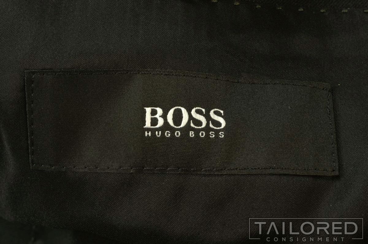 HUGO BOSS Current Solid Black SUPER 120's Wool Jacket Pants SUIT Mens