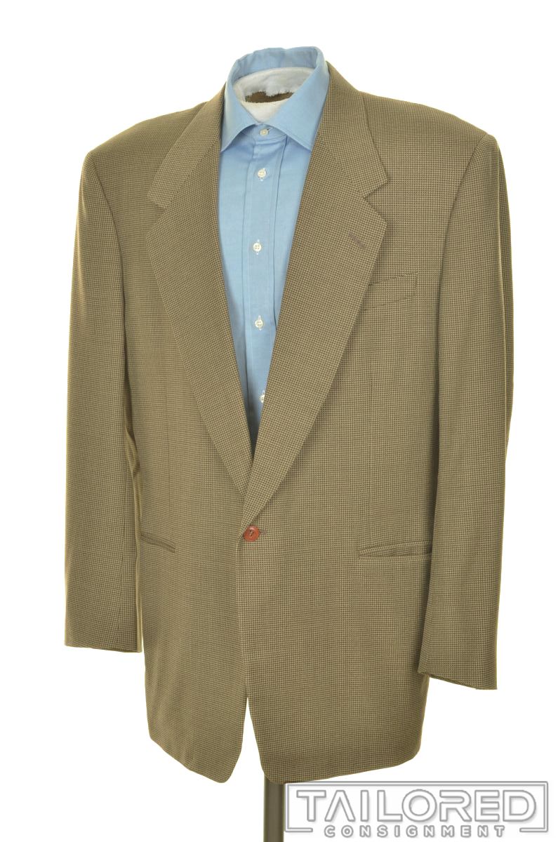 CANALI Proposta Brown Houndstooth 100% Wool Blazer Sport Coat Jacket
