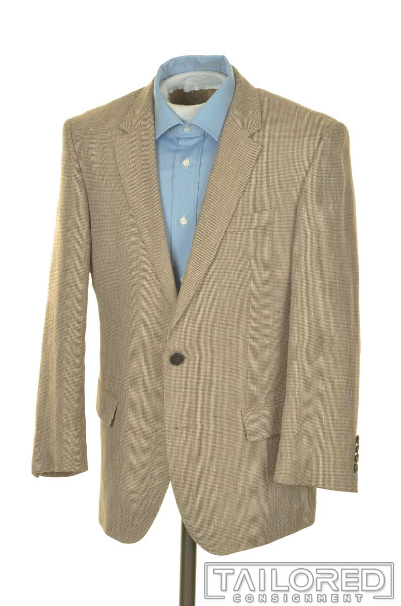 HUGO BOSS Current Solid Brown Linen Cotton Mens Blazer Sport Coat ...