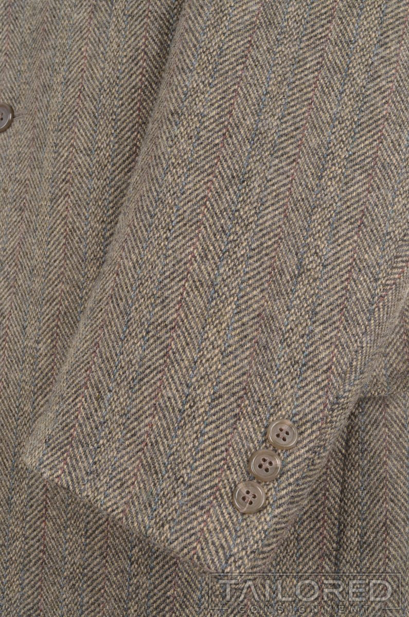 J. PRESS Gray Striped TWEED Herringbone Wool Blazer Sport Coat Jacket - 40 42 L - Picture 3 of 9