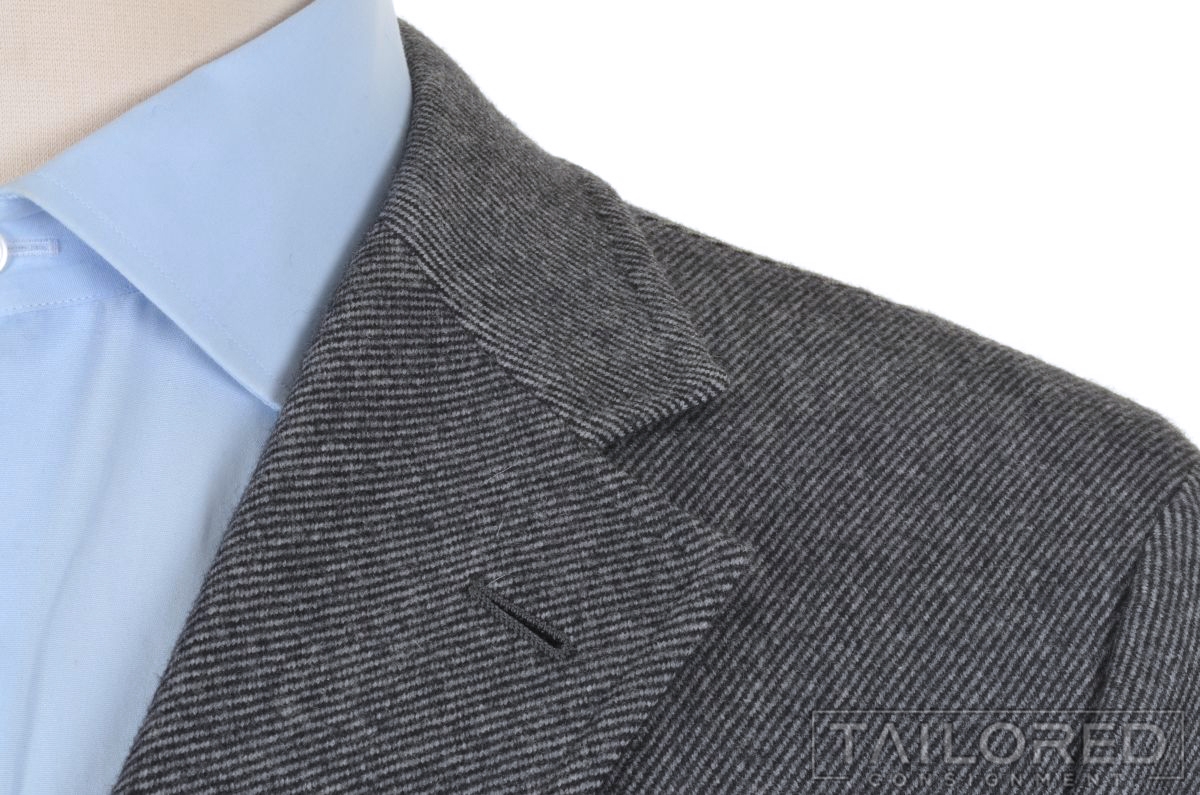 ERMENEGILDO ZEGNA Recent Gray CASHMERE WOOL Twill Jacket